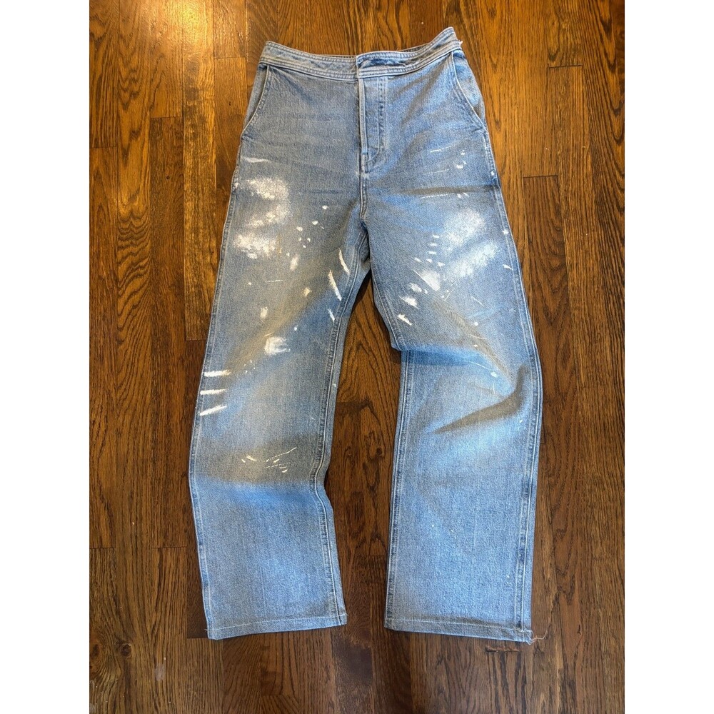 RtA Manon Paint Splatter Wide Leg High Rise Jeans Size 24 Y2K